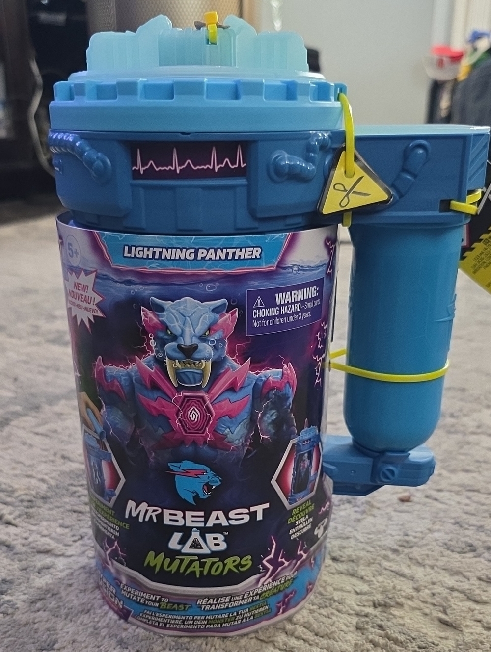 MrBeast Lab Mutators Lightning Panther Action Toy - Blue & Pink Play Figure